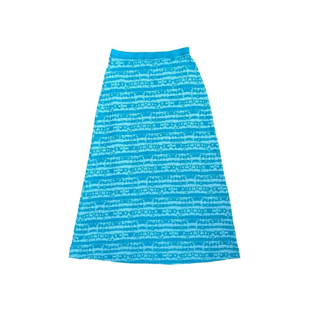 Fresh Produce Blue Stripe Maxi Skirt USA Made Cotton Pull On Size M